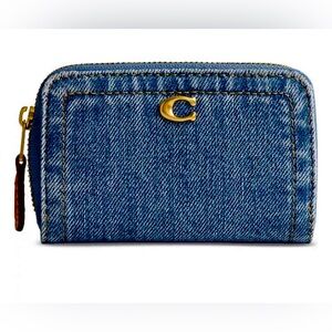 NWT $150 Coach Essential Denim Bifold Wallet Deep Blue
